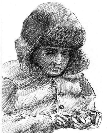 Man with a fur cap