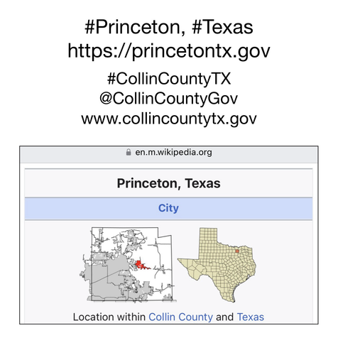 Screenshot of map showing location of Princeton, Texas (from Wikipedia).