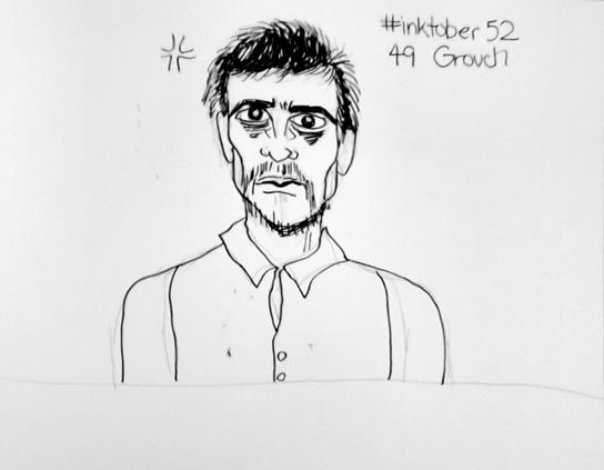 Dr. Gregory House staring at the viewer with a sullen, grouchy expression.