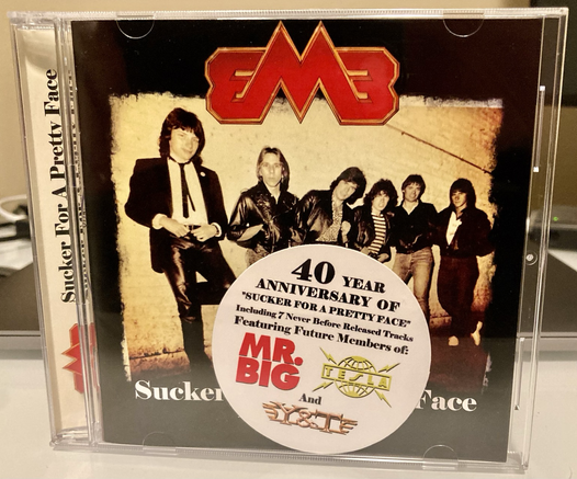 Compact disc of the Eric Martin Band’s “Sucker For A Pretty Face (Original Sessions)” to be released 12/22/23 on Metallic Blue Records