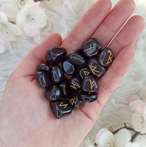 Black onyx runestones.