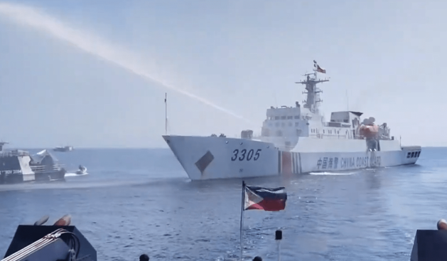 WATER CANNON. China uses water cannon again on Filipino ships in the West Philippine Sea, the Philippine Coast Guard Reported on Saturday, December 9, 2023.