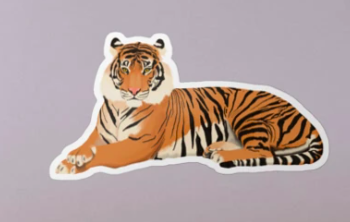 Our tiger mascot is shown on a sticker, available on 100+ made to order other products too.