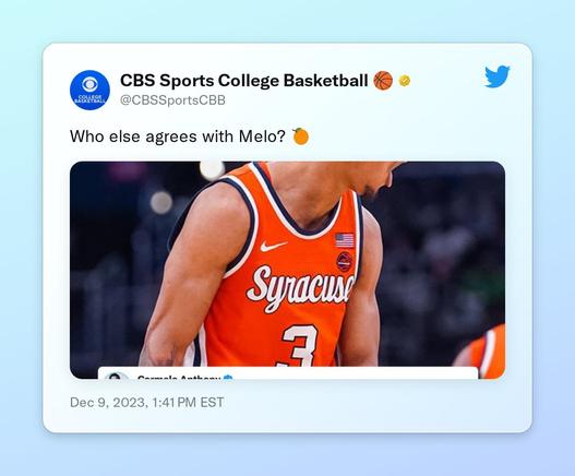 Who else agrees with Melo? 🍊 https://t.co/DU33PW1We0