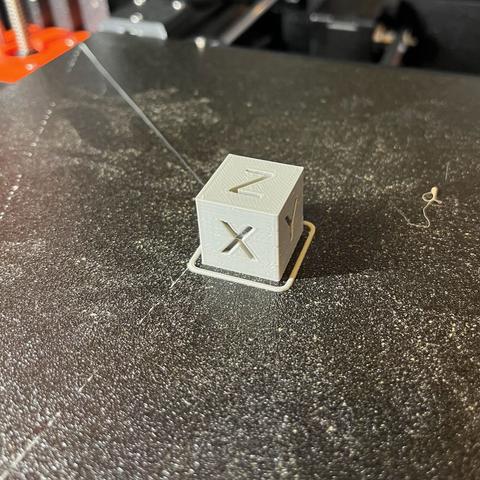 High-angle view of the cube still on the plate.