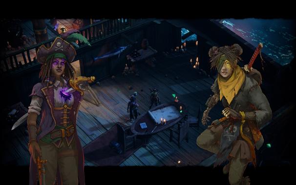 Screenshot of Shadow Gambit showing Afia and Yuki.