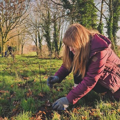 A picture of me planting a baby tree