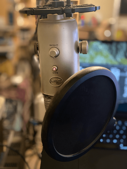 A hanging microphone