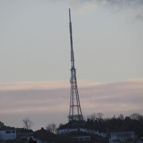 View of communication tower from former Tooting Witches coven road. Still in use.