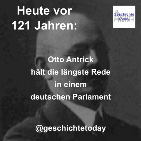 Heute vor 121 Jahren: Otto Antrick hält die längste Rede in einem deutschen Parlament. Das schwarz-weiß-Foto zeigt Otto Antrick.