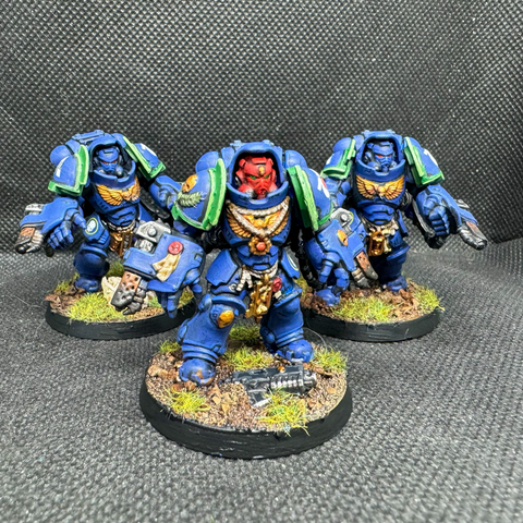 An Aggressor Squad of the Ultramarines 4th Company