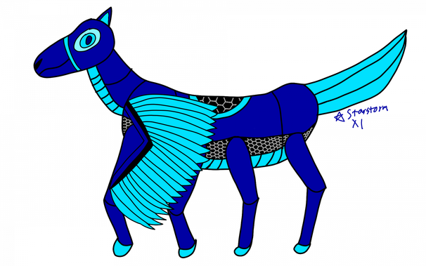 Same as previous pic, but with cyan blade-like wings