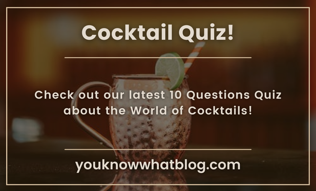 Cocktail quiz promotion image comprising a cocktail glass ready to drink
