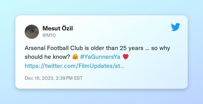 Arsenal Football Club is older than 25 years … so why should he know? 🫣 #YaGunnersYa ❤ https://t.co/hSBnt69NO2