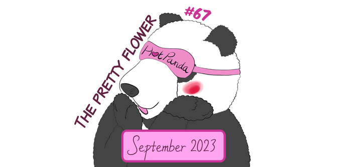 Episode #67 of HotPandas, entitled "the pretty flower".
Moustache the panda is blushing.