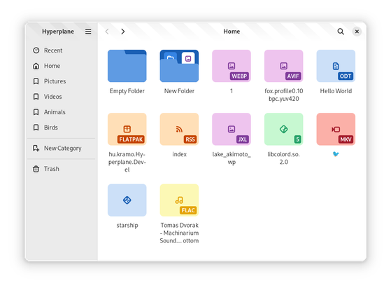 The main window of the application, now with Recents and Trash in the sidebar
