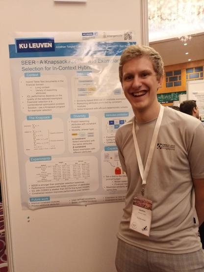 A picture of Jonathan Tonglet at #EMNLP2023
