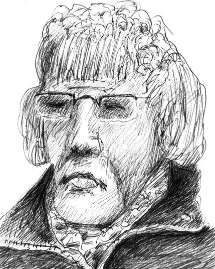 Woman with glasses and big hair