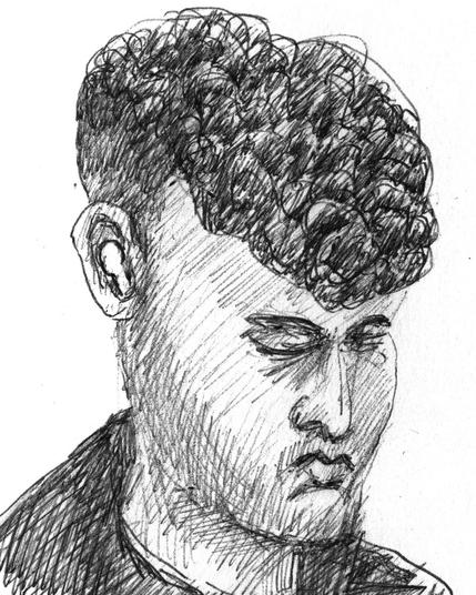 Young man with curly hair