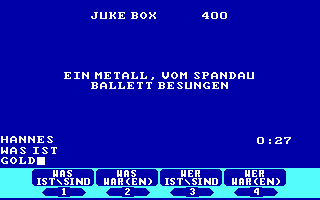 German question (translated): "A metal, sung about by Spandau Ballet"

Answer: "Gold"