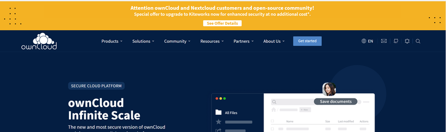 ownCloud to Kiteworks upgrade offer.