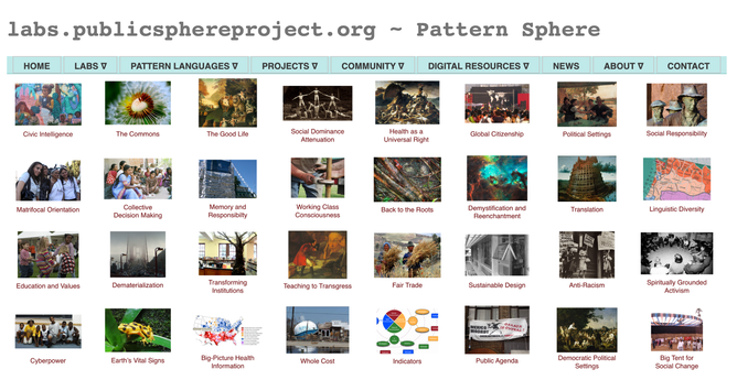 Screen shot of top part of the site labs.publicsphereproject.org