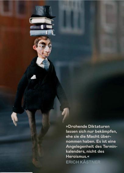 Figur Erich Kästner, © Figur: Sara-Christin Richter, Foto: Ludwig Ander-Donath