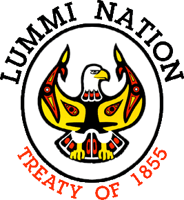 Treaty of 1855 bald eagle, orcas in characteristic FN symbols