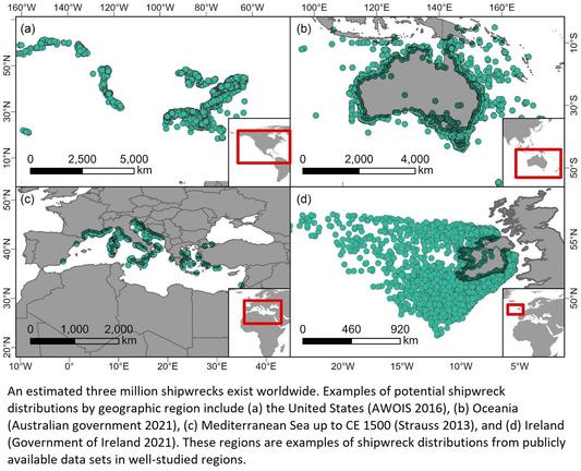 maps - shipwrecks - globally