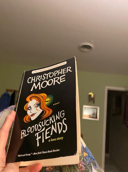 The cover of Christopher Moore’s book, “”Blood Sucking Fiends.”
