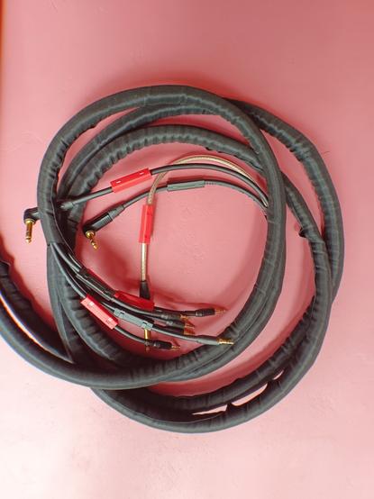 Two strands of cables organized in nylon cable hoses with Neutrik Gold contact cables by my friend Chris Air. Guess what the silver cable's for? Correct, the Avalon Bassline! 😜