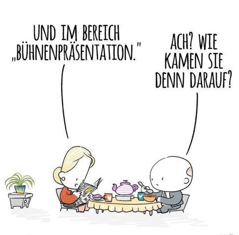 Panel 2: Franzi asnwers: and in „stage performance“. Kai remarks: Really? How‘d they come up with that?