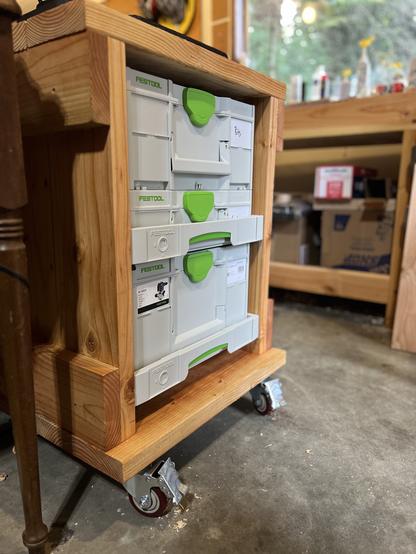 Cart with three Festool systainers