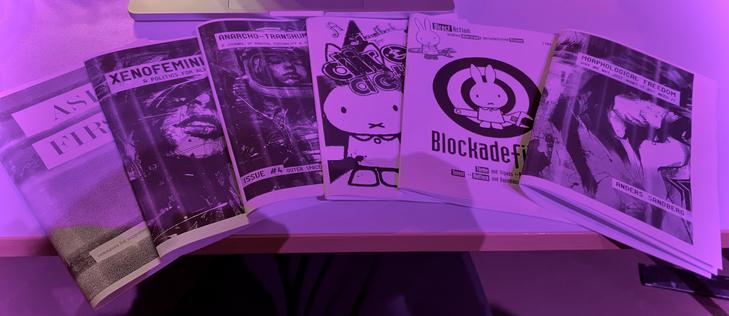 A spread of zines.
