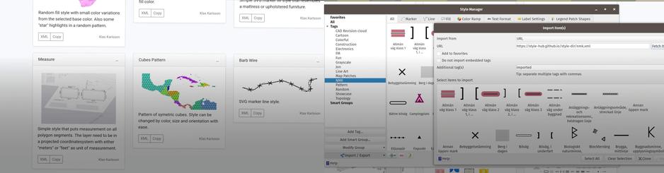 shared map layouts & styles examples - montage - QGIS