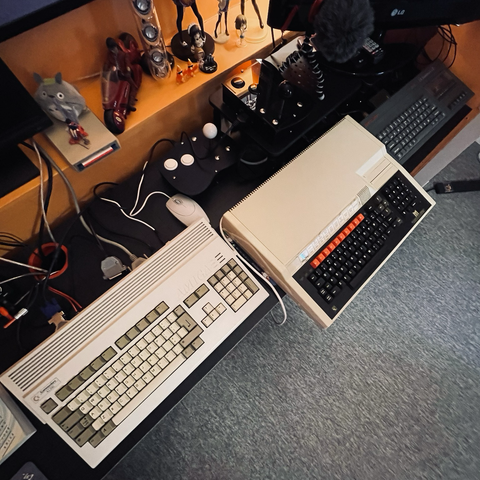 Amiga A1200, BBC Master computer, ZX Spectrum +2