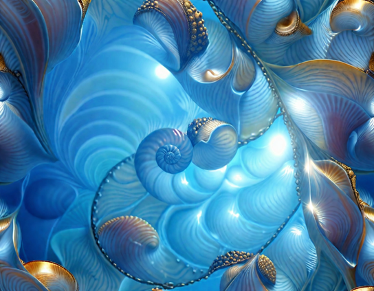 Abstract marine patterns with a play of light and iridescent textures underwater.
