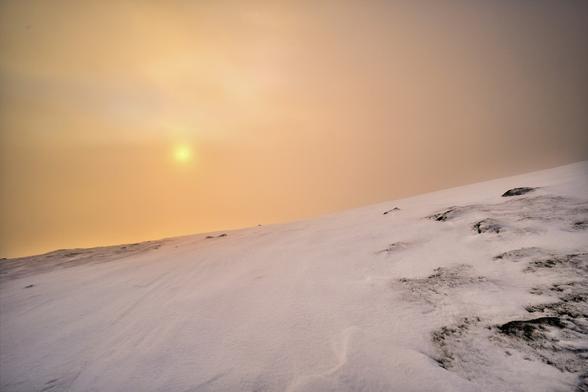 Ben Rinnes in the clouds. Moray, Scotland