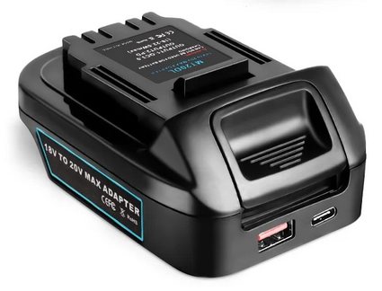 Waitley Battery Adapter for Makita 18V conversion compatible with Dewalt 18V / 20V Power Tools. With USB-A QC3 and USB-C PD fast charging.