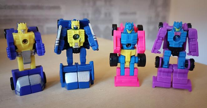 Robot mode old vs new comparisons of GroundHog and Roller Force. The new ones look more detailed and as mentioned are slightly more articulated but that comes at the cost of conversion simplicity, a cool design feature of all original Micromasters. The new ones can be fiddly to Transform.