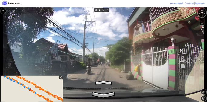 A screenshot of the Panoramax webviewer, displaying a photo identified by a unique identifier.