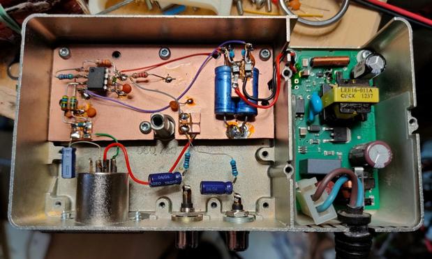 Handsoldered mic preamp PCB