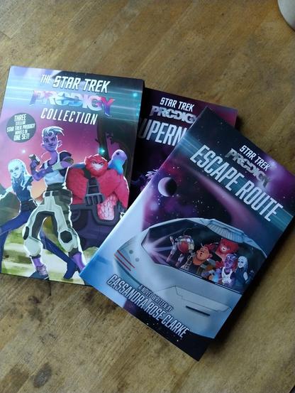 Picture of a collection of novels from Star Trek  Prodigy by Cassandra Rose Clarke