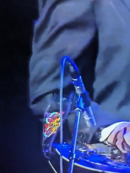 Close up of Jerry's dobro strap