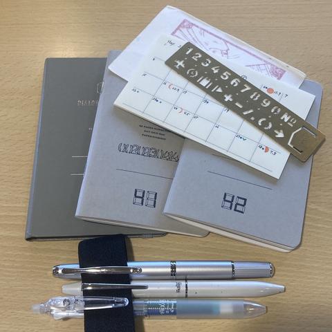 次に使うダイアログノートの表紙に番号を書き込んだところ。グレーのバードカバーに収めるので見えなくなります。