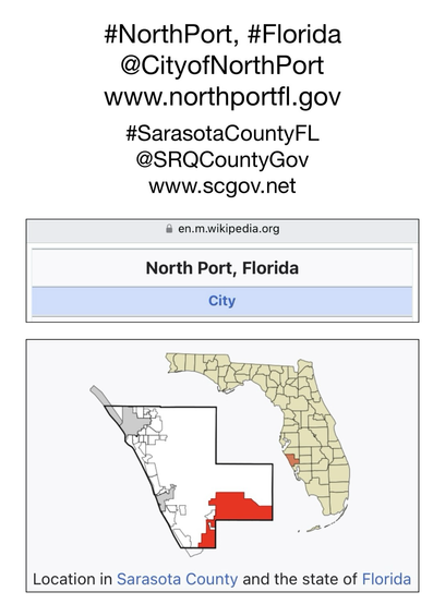 Screenshot of map showing location of North Port, Florida (from Wikipedia).