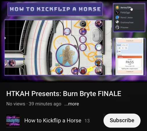 a screenshot of the youtube page for How To Kickflip A Horse's Burn Bryte finale.