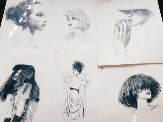 Jenny Lam's quick 2008 sketches of fashion models
