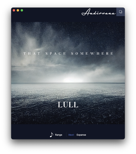 Screen shot of music app playing That Space Somewhere by Lull