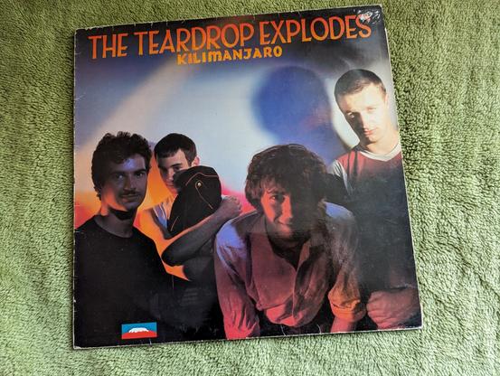 A battered old album cover featuring a band photo of the Teardrop Explodes